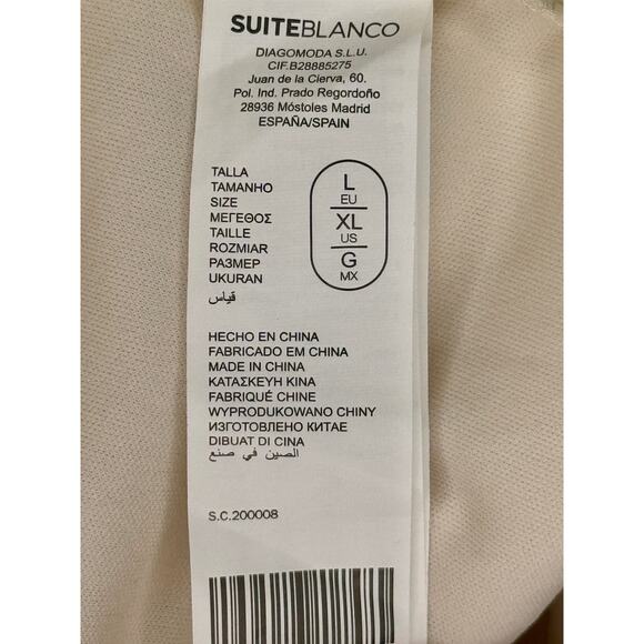 SUITEBLANCO Cream Eyelet Crochet Overlay Cotton Dress Size XL - Picture 5 of 6